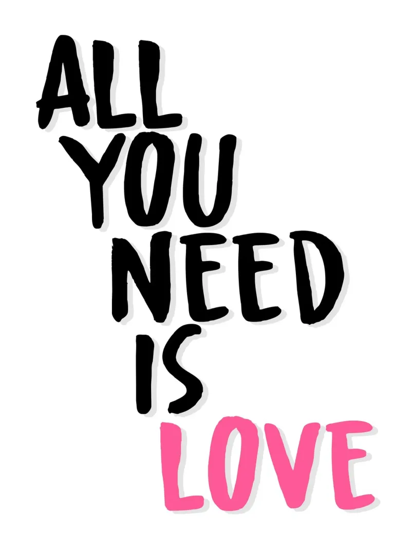 Poster "All You Need Is Love alluminio dibond da Wall of Words