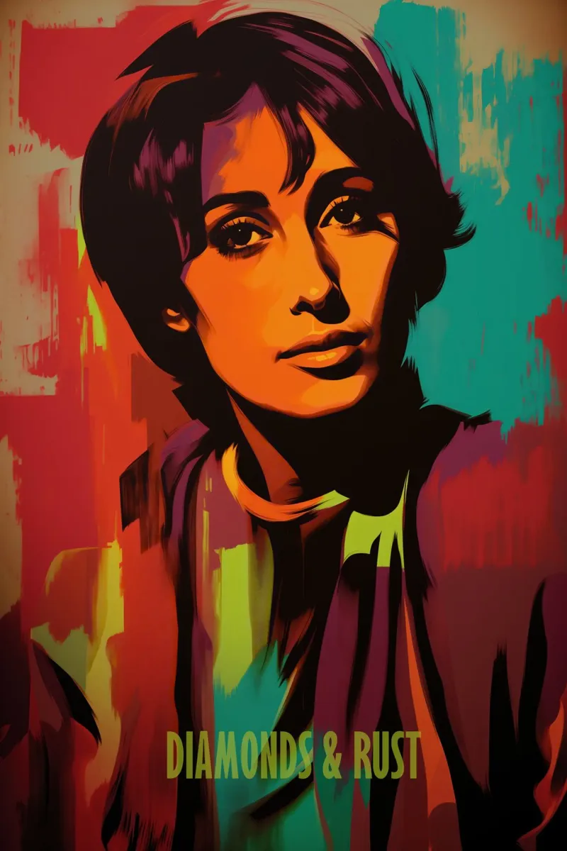 Diamonds & Rust | Joan Baez Portrait - Street Art Style plexiglass da Autofocus