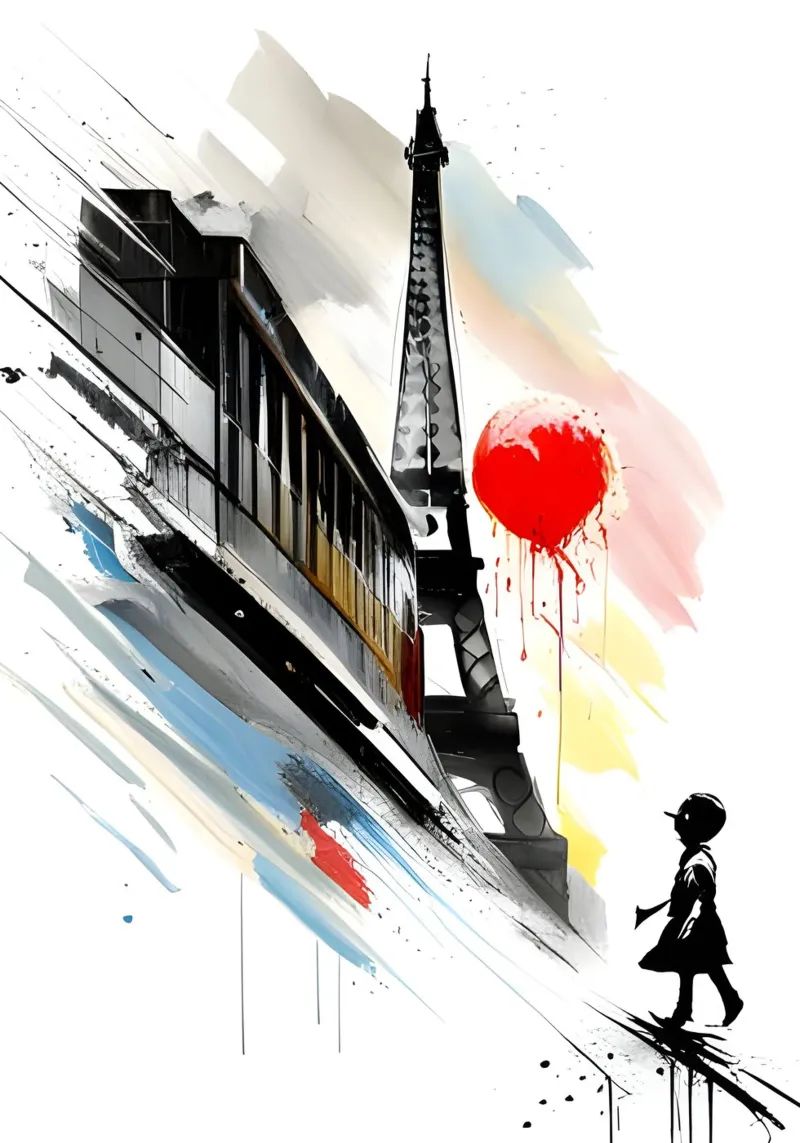 Geïnspireerd door Banksy canvas met Baklijst van Art Digital Visuel