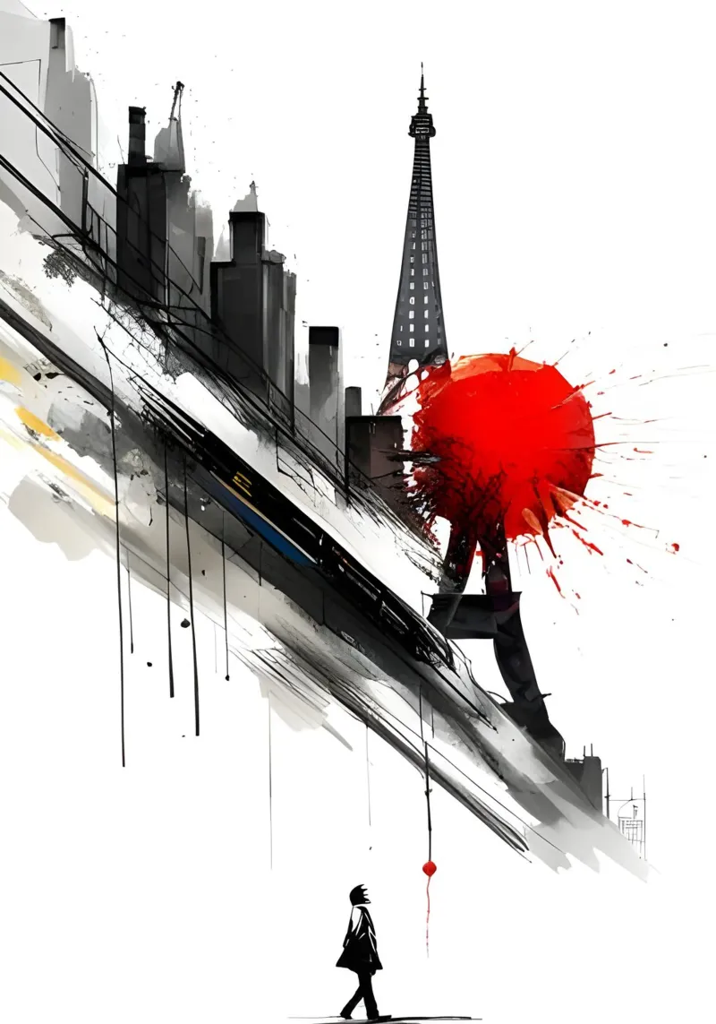 Geïnspireerd door Banksy canvas met Baklijst van Art Digital Visuel