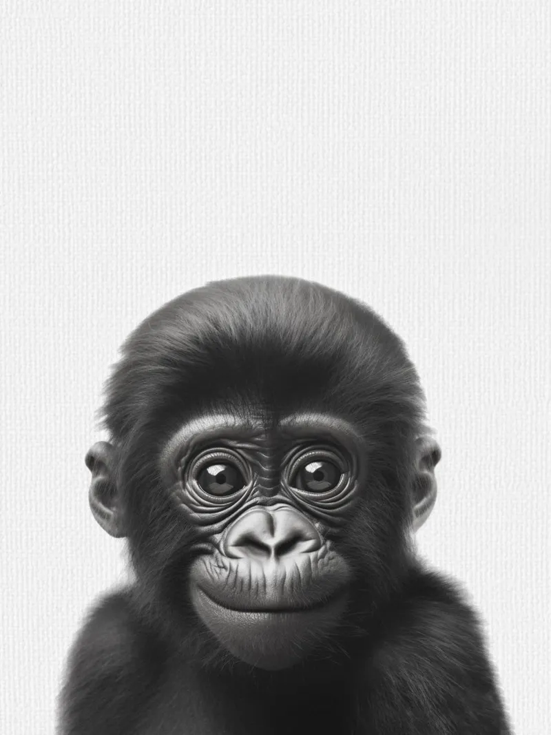 Koko Carino il cucciolo di gorilla carta hahnemühle da Carinaprint