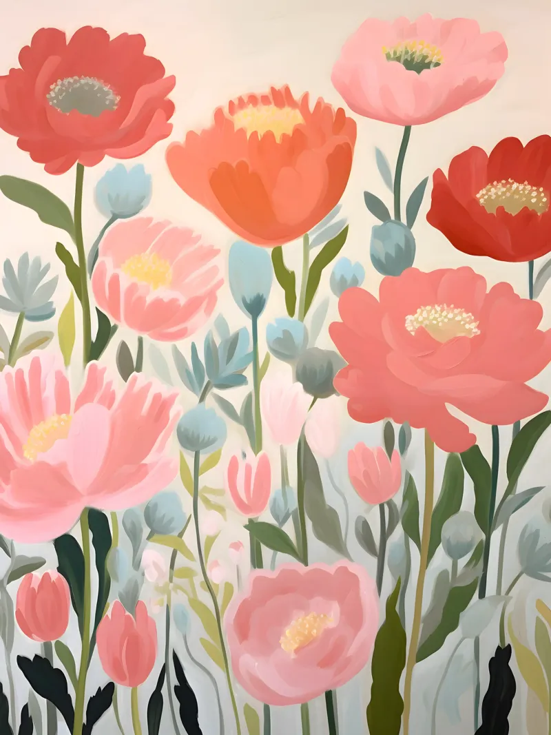 Sinfonia di fiori selvatici - Vibrante poster con telaio in alluminio da KidzStudio