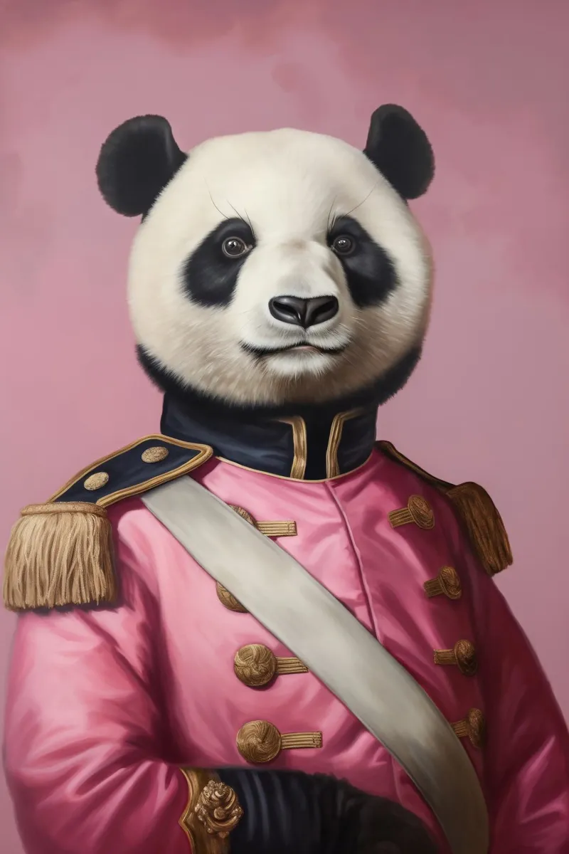 Malerei rosa Pandabär Poster von Carinaprint
