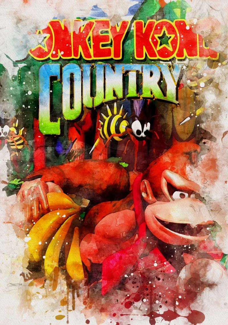 Donkey Kong Country tela con Cornice a cassetta da CreativeStudio