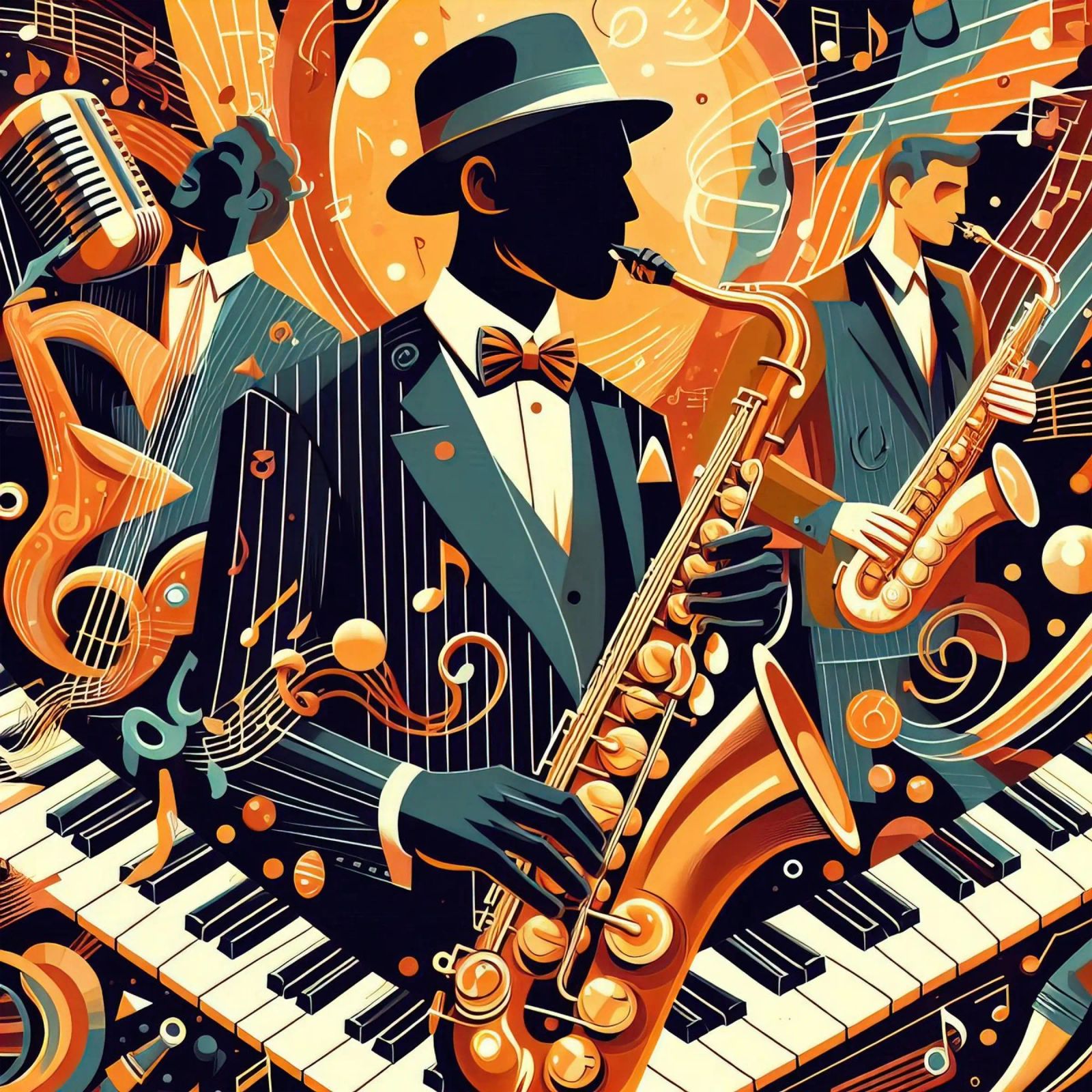 saxophoniste abstrait poster de ARTVI-SHOP