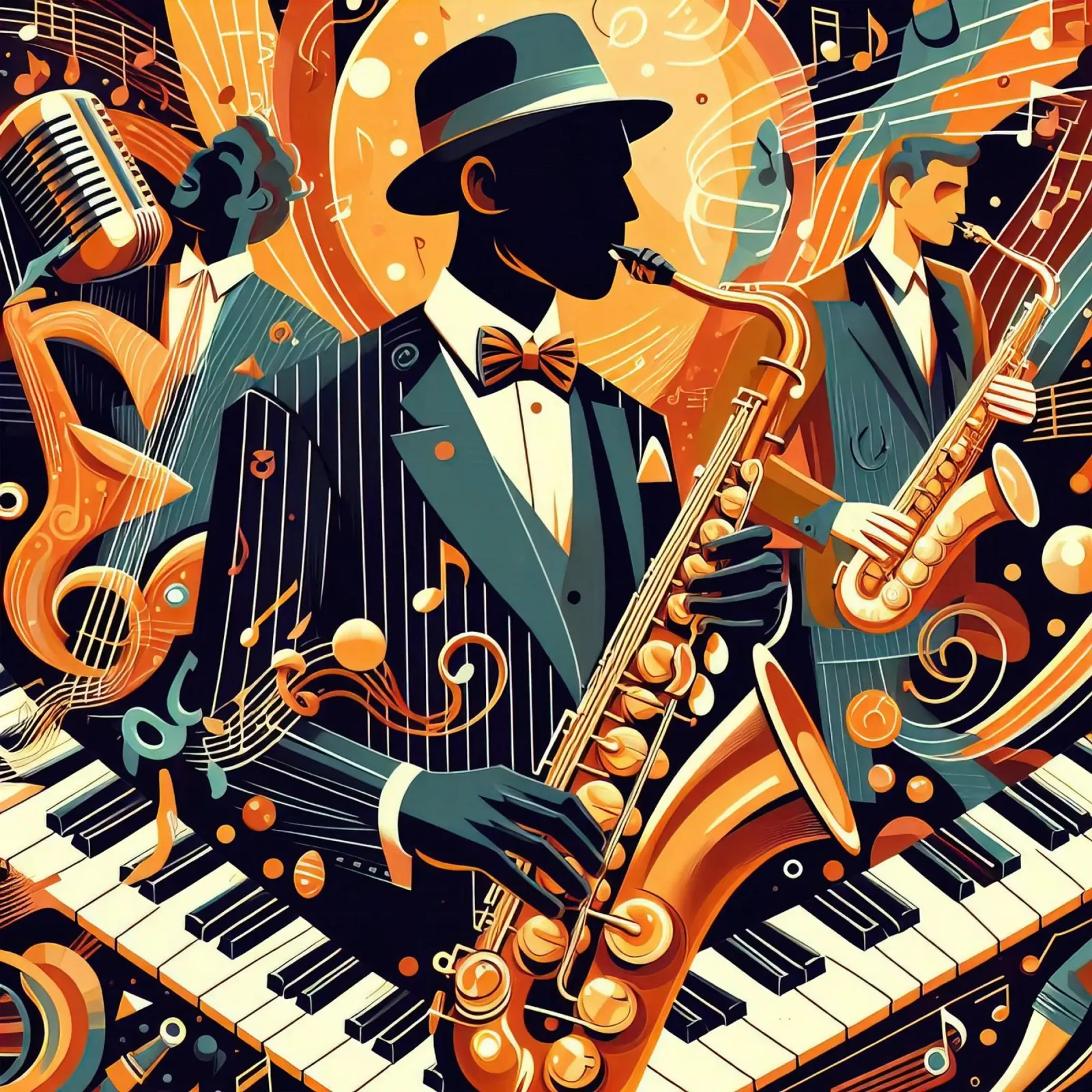 abstract saxophonist forex plate by 🎁 ARTVI-SHOP