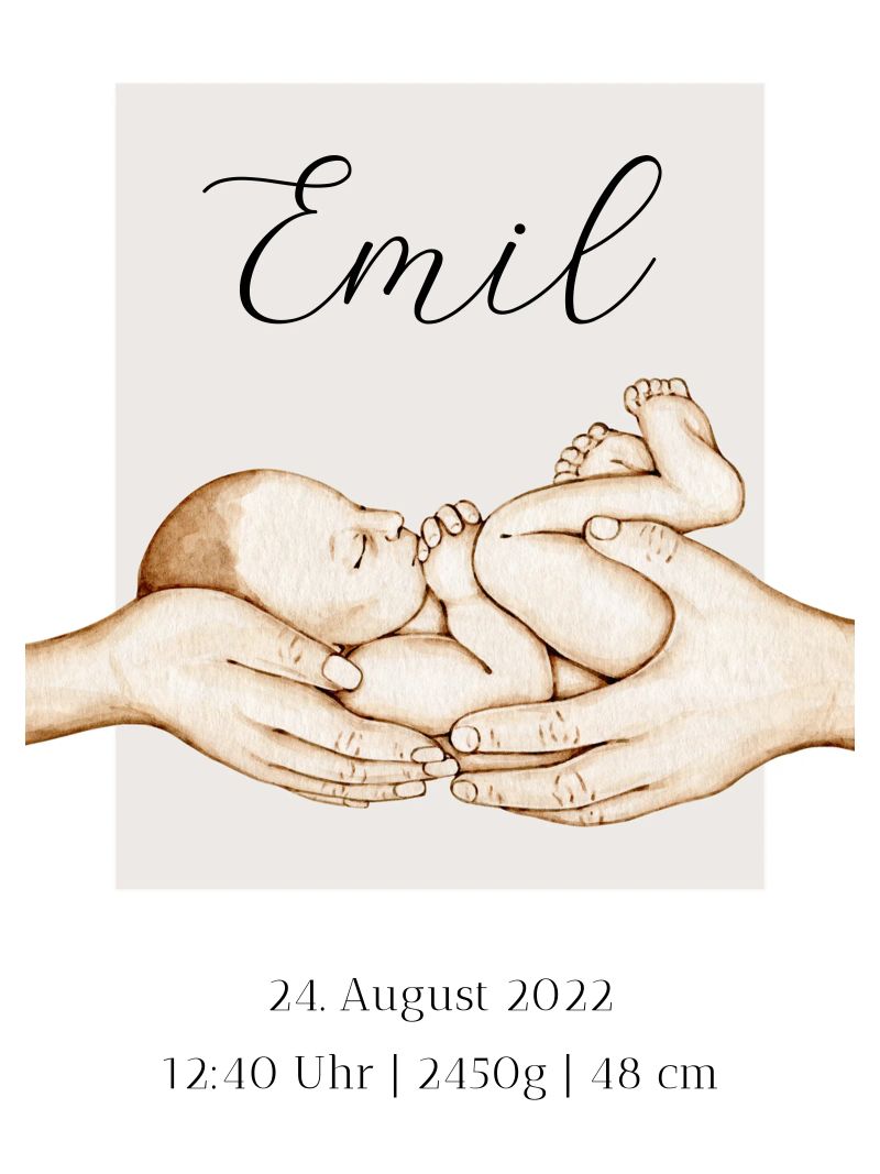 Geburtsposter line art Boho - Kinderzimmer Poster mit Geburt poster de Wunderbarwir