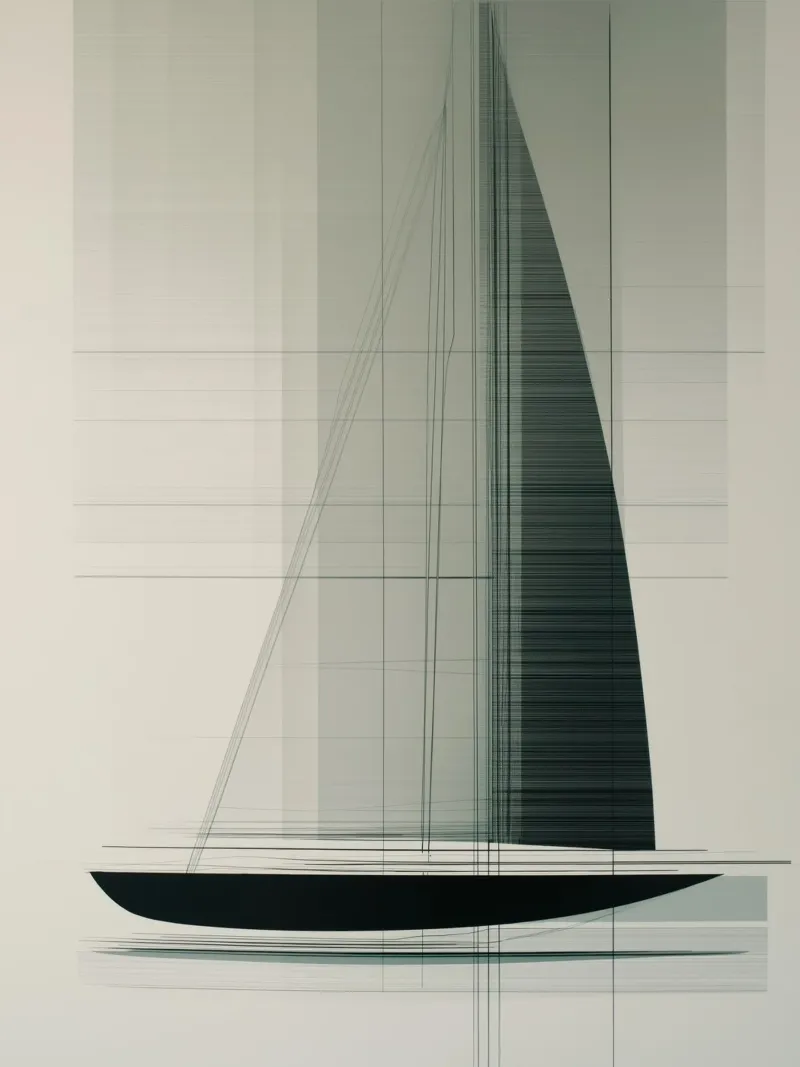 Zeilboot astratto tela da Imagine