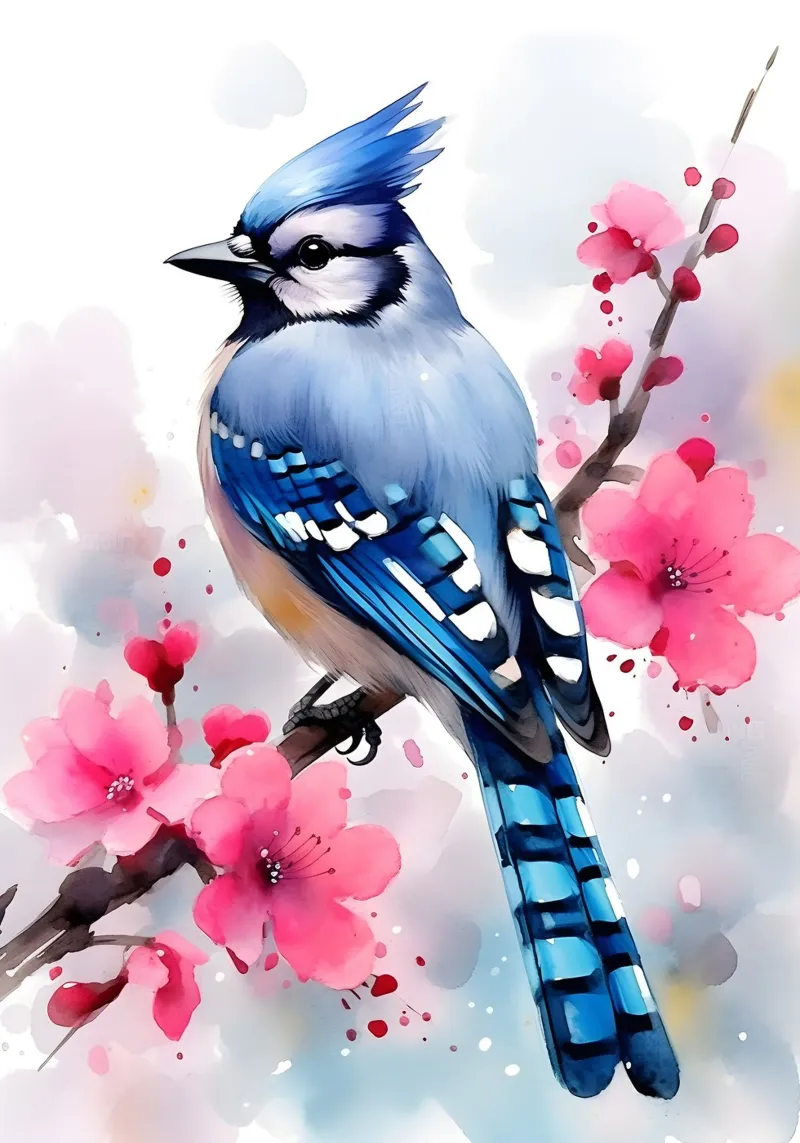 Blue Jay poster con telaio in alluminio da FreeArtStudio