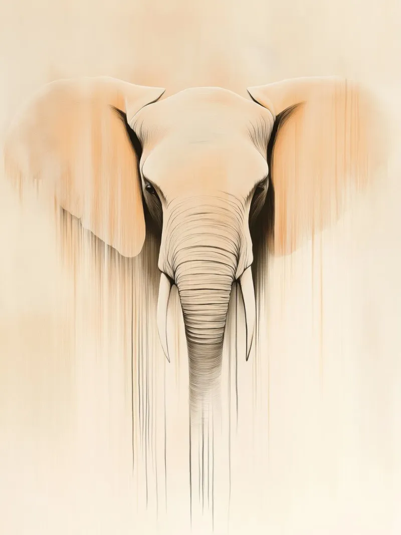 Elephant in soft colours canvas by Imagine