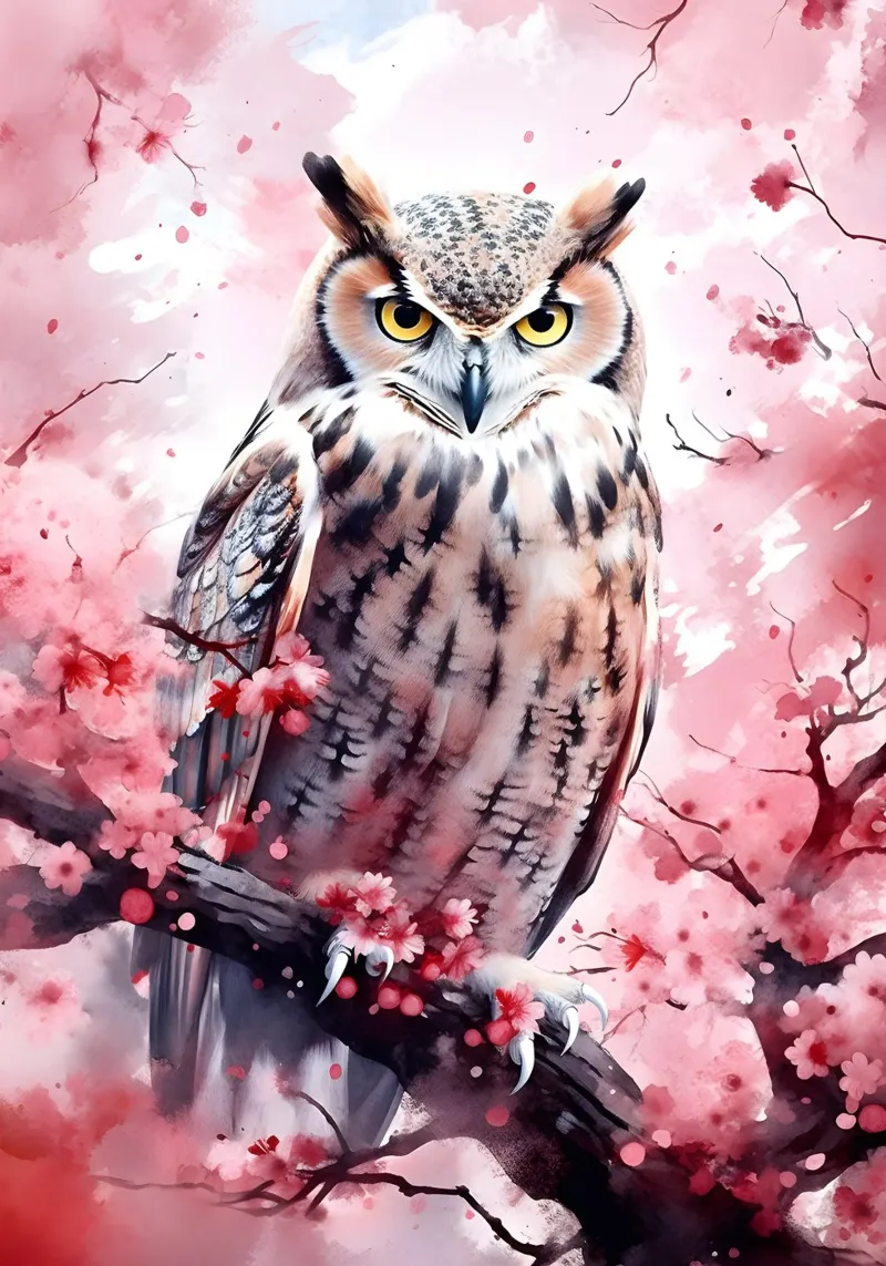 Eagle Owl canvas by FreeArtStudio