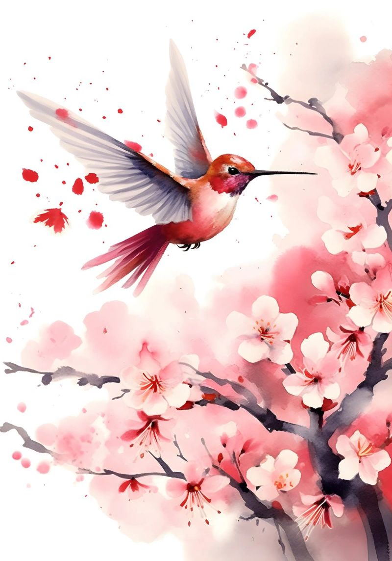 Hummingbird poster by FreeArtStudio