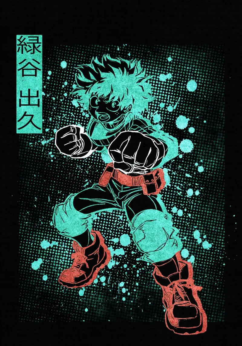 Izuku Midoriya pellicola backlit da Neonartstudio
