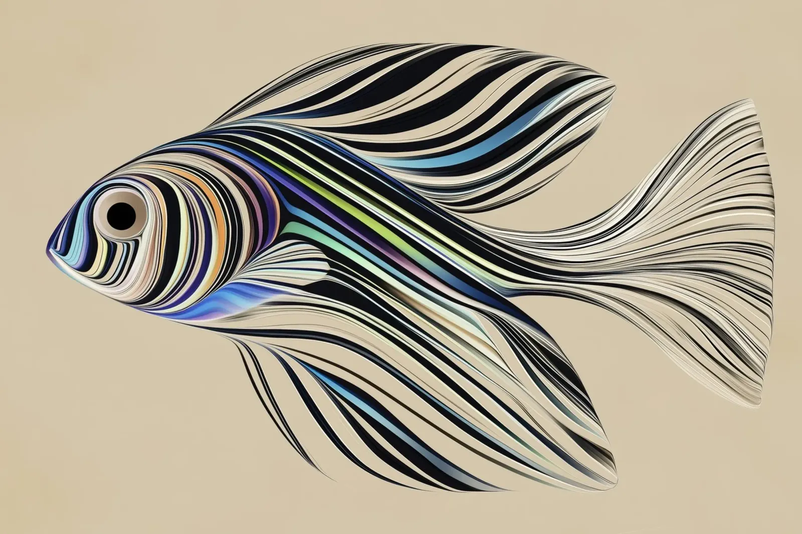 Pez abstracto metacrilato de Imagine