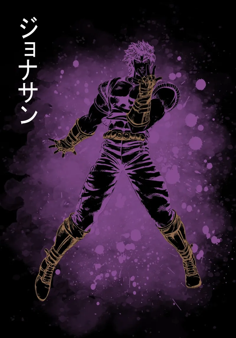 Jojo bizarre Adventure pellicola backlit da Neonartstudio