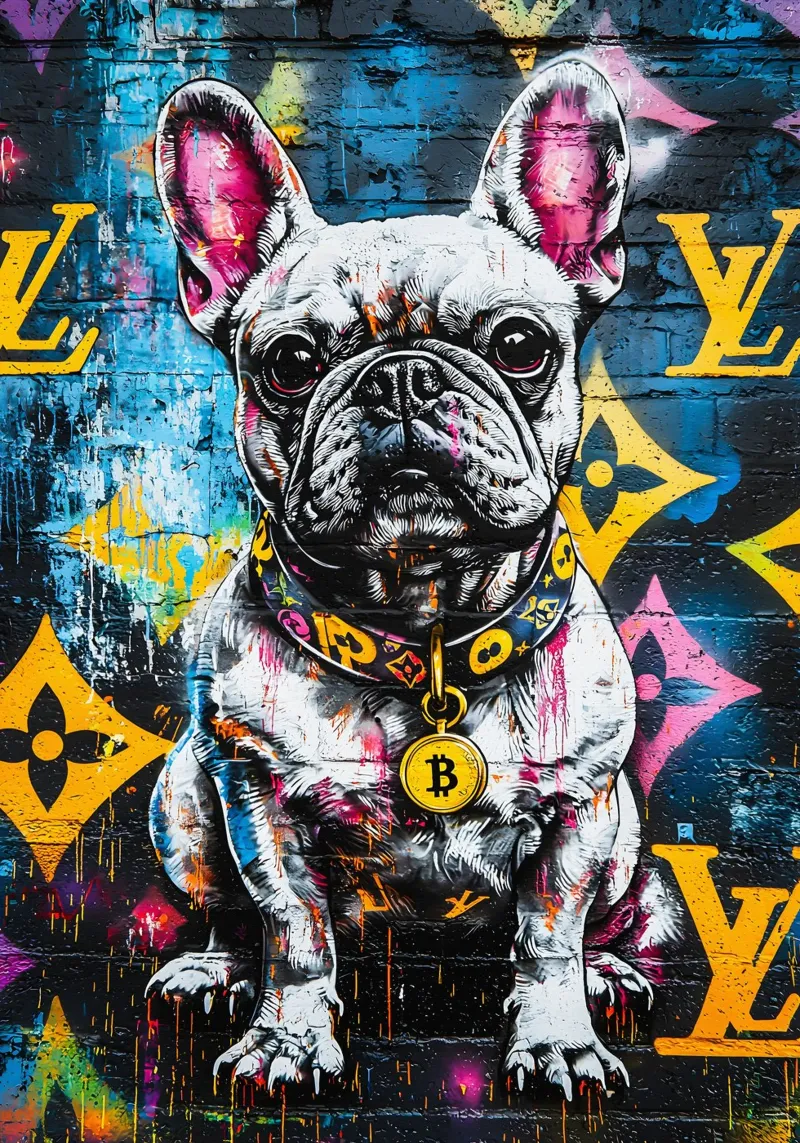 Pop art A hip hop pull dog pellicola backlit da FreeArtStudio