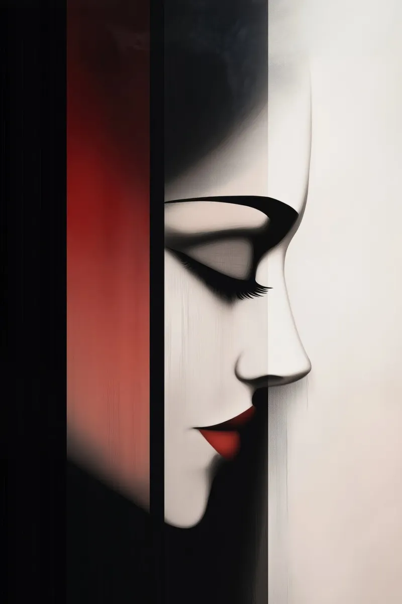 Abstracte vrouw canvas van Imagine