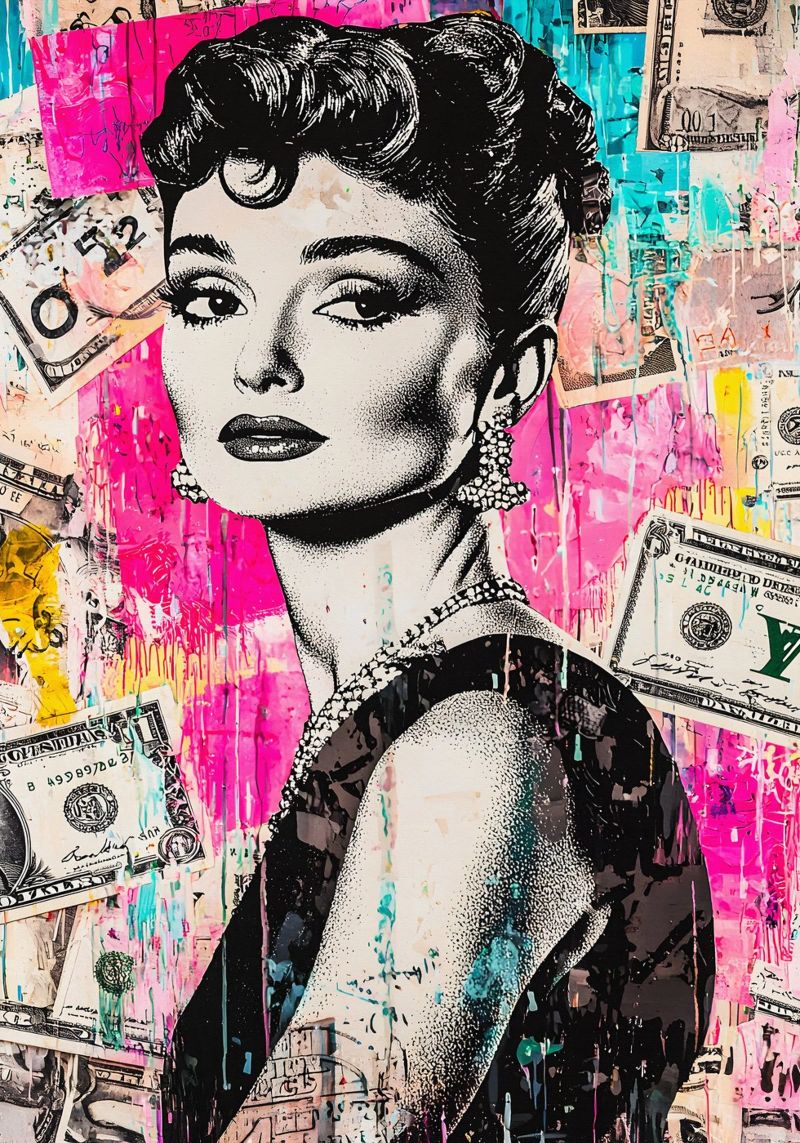 Pop art Audrey Hepburn poster by FreeArtStudio