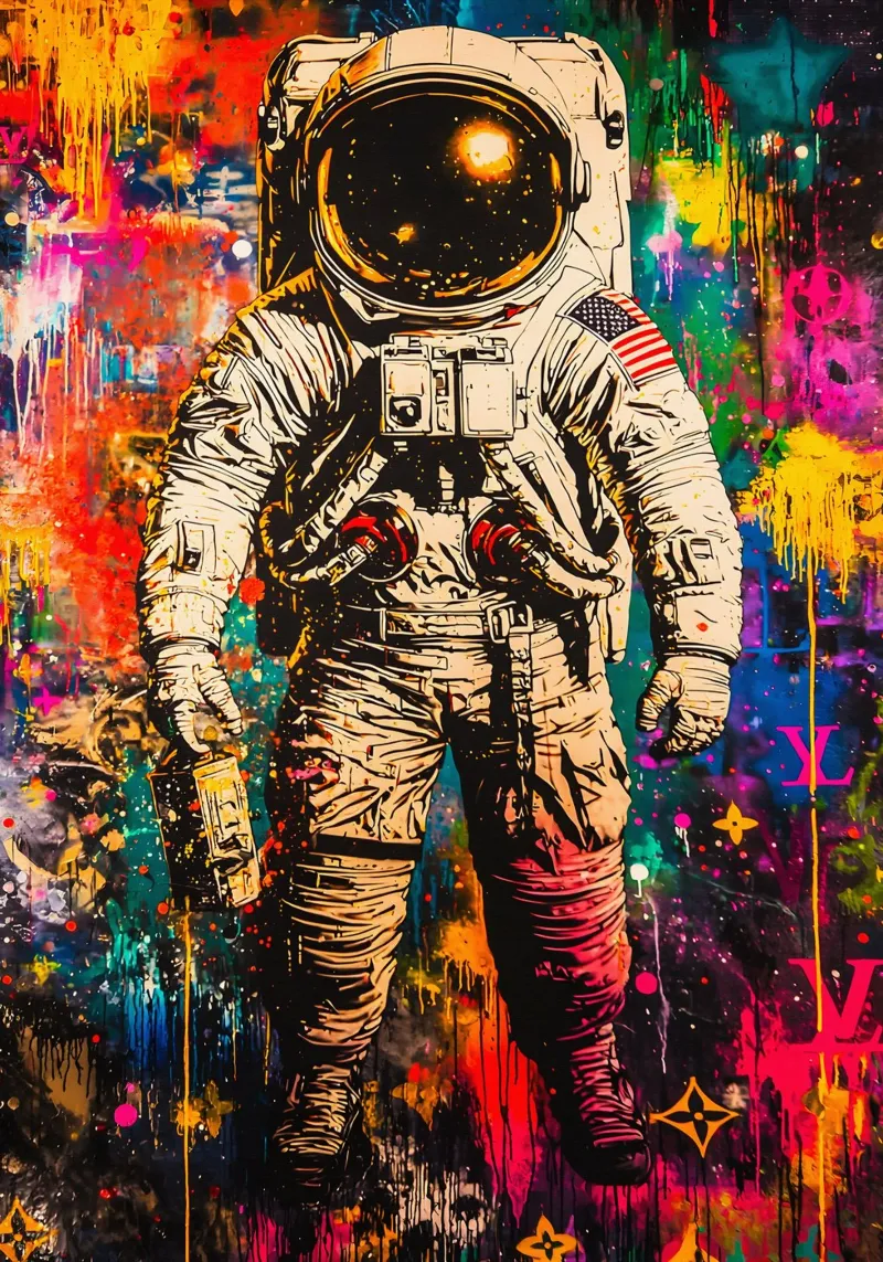 Graffiti art Astronaut pellicola backlit da FreeArtStudio