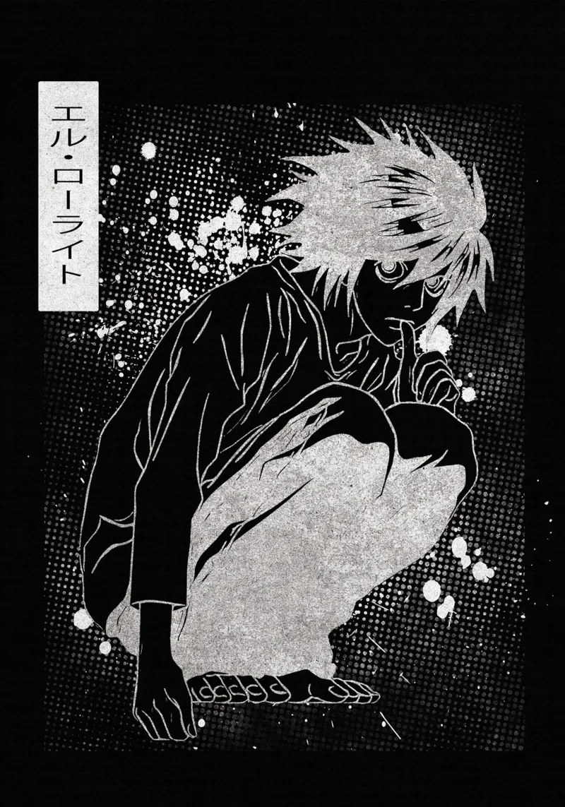 L Lawliet pellicola backlit da Neonartstudio