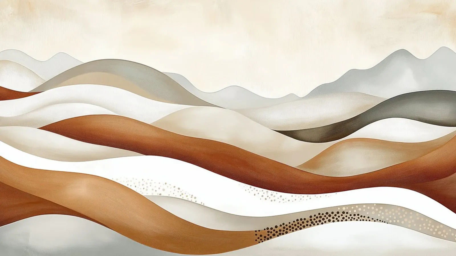 Mountains in sand colours poster with plastic frame by Imagine