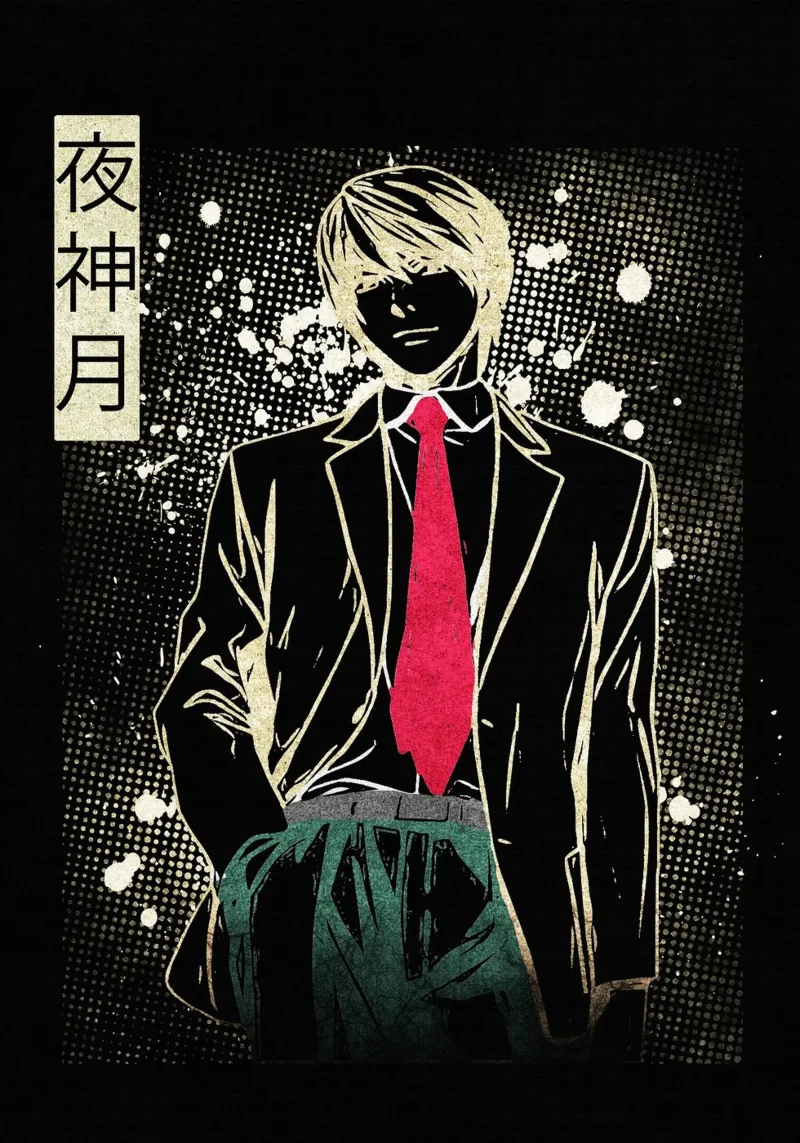 Light Yagami poster con telaio in legno da Neonartstudio
