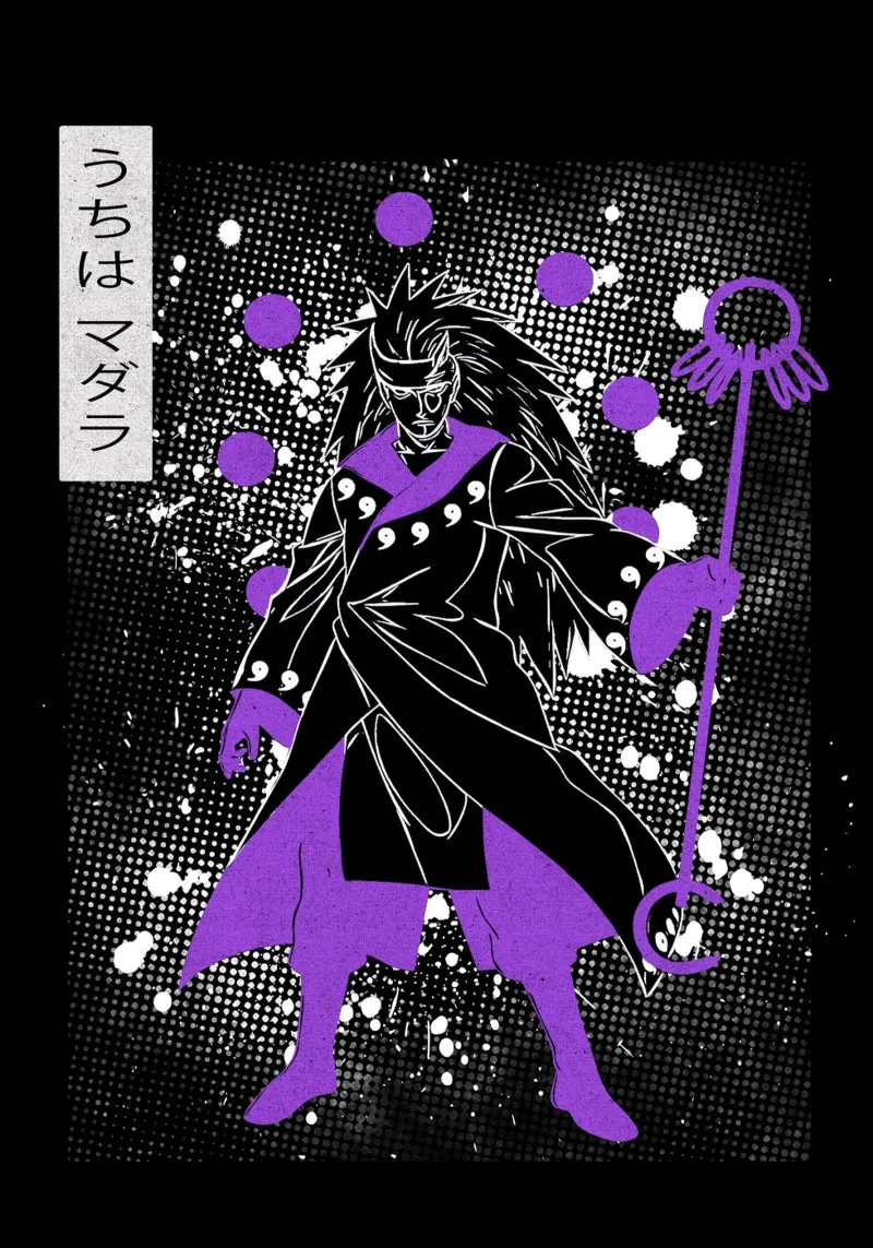 Madara Uchiha pellicola backlit da Neonartstudio