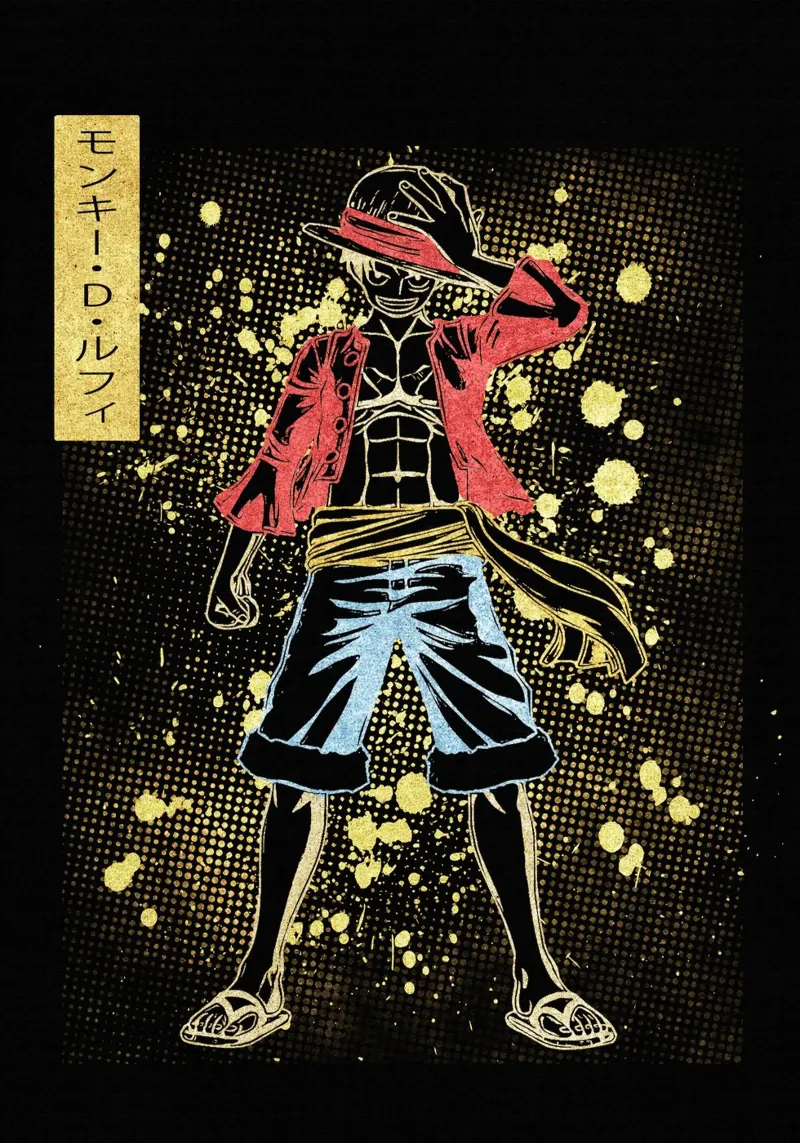 Monkey D. Luffy pellicola backlit da Neonartstudio