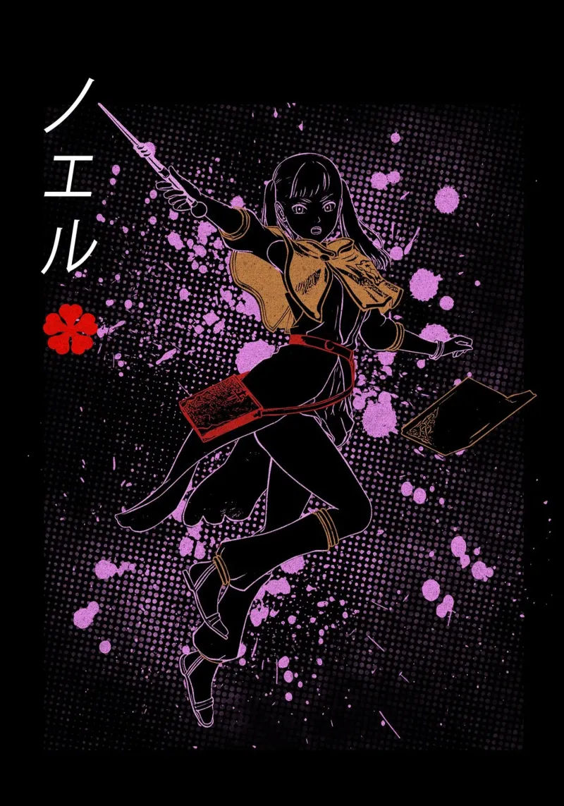 Noelle Silva black clover pellicola backlit da Neonartstudio