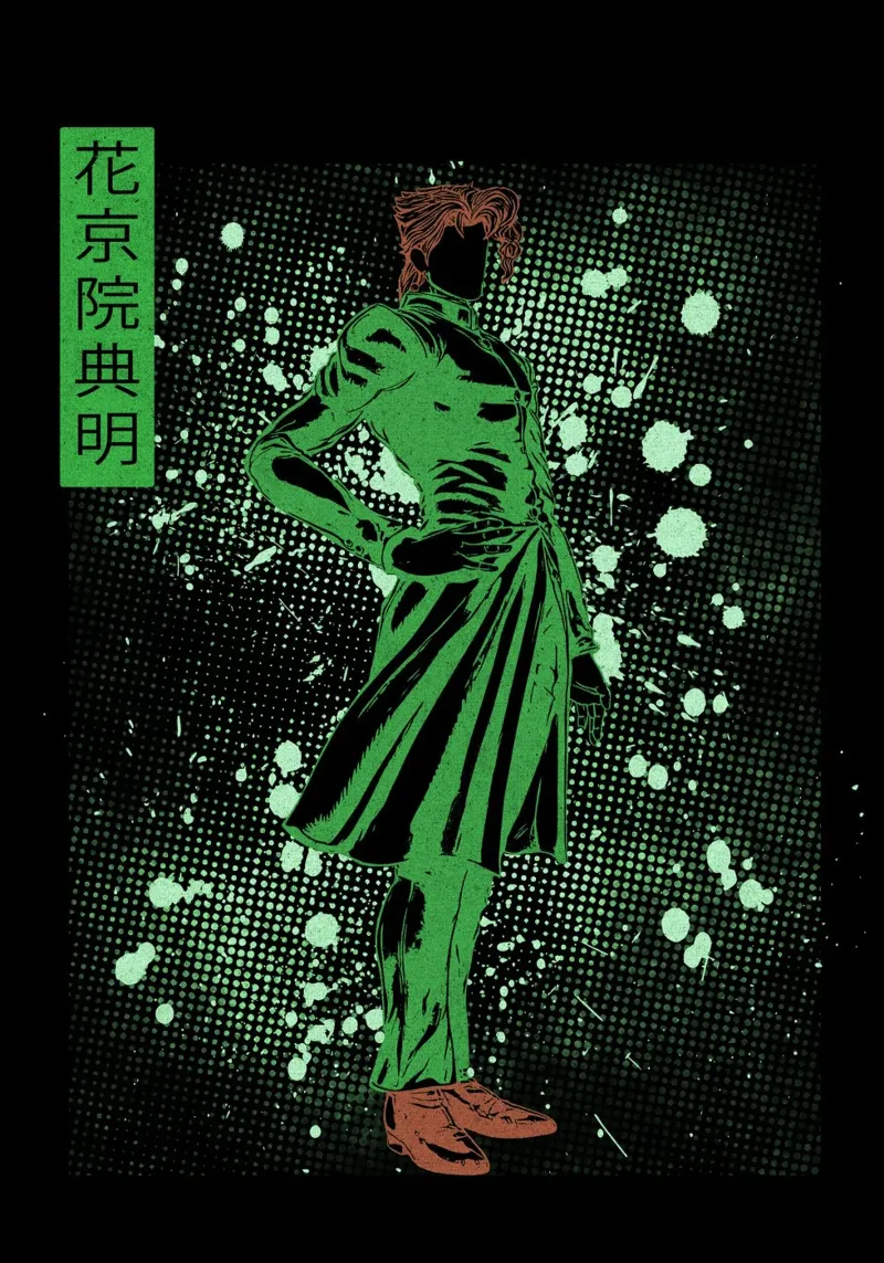 Noriaki Kakyoin jojo pellicola backlit da Neonartstudio