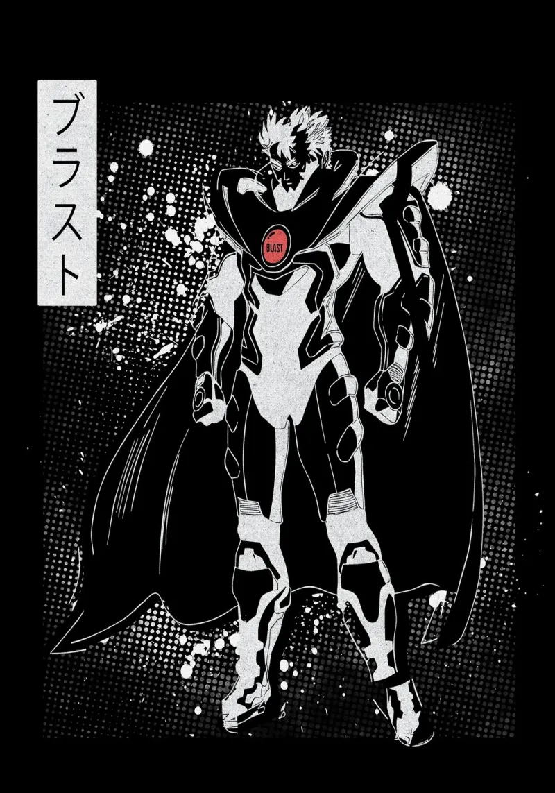 One-Punch Man Blast pellicola backlit da Neonartstudio