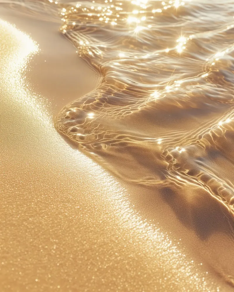 Boho Spiaggia dorata Sole e sabbia Chakra solare della fortuna pellicola backlit da Gentle Echoes Art