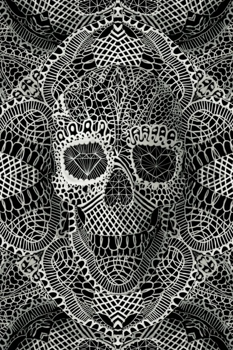 Lace Skull pellicola backlit da Ali Gulec