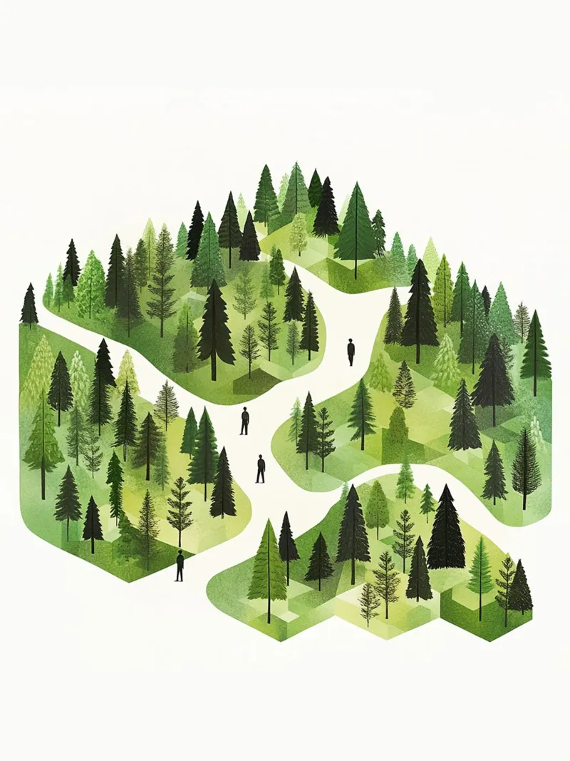 Green emerge 3 - icon poster con telaio in legno da The Quiet Senju