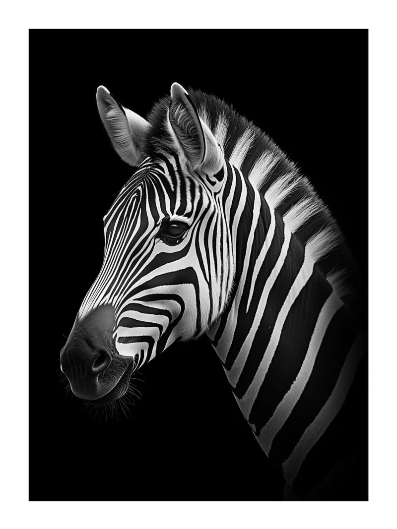 Ritratto artistico di una zebra carta hahnemühle da Monochrome