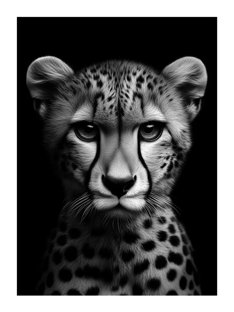 Maestoso ritratto di un leopardo poster da Monochrome