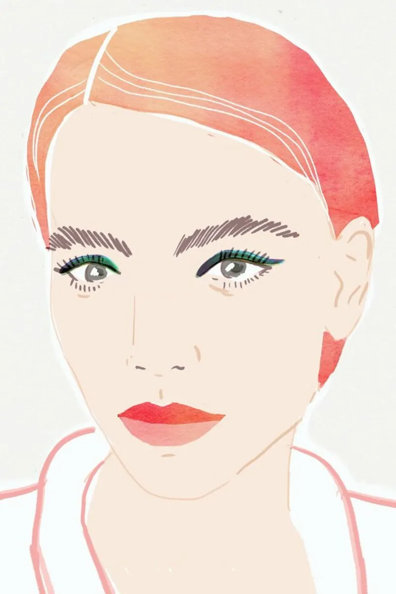 Girl With Red Hair acrylic glass by Niina Pechkovskaya
