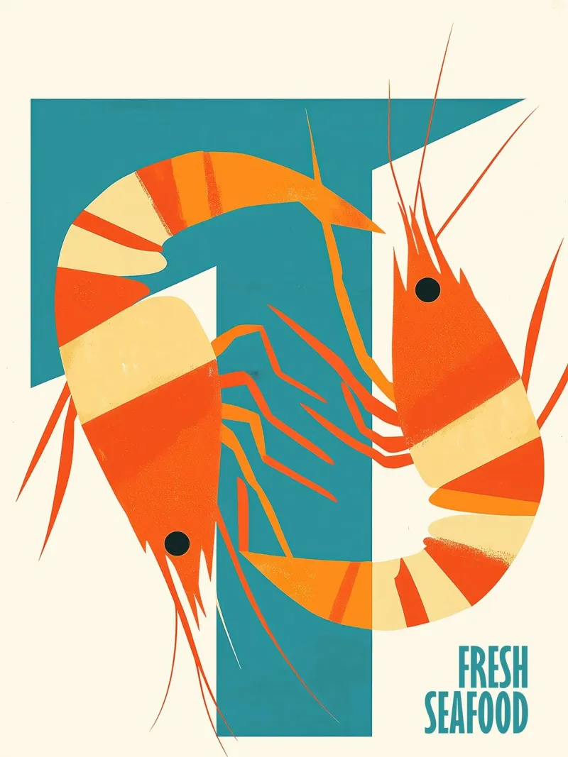 Poster di design per la cucina a base di pesce fresco pannello forex da Autofocus