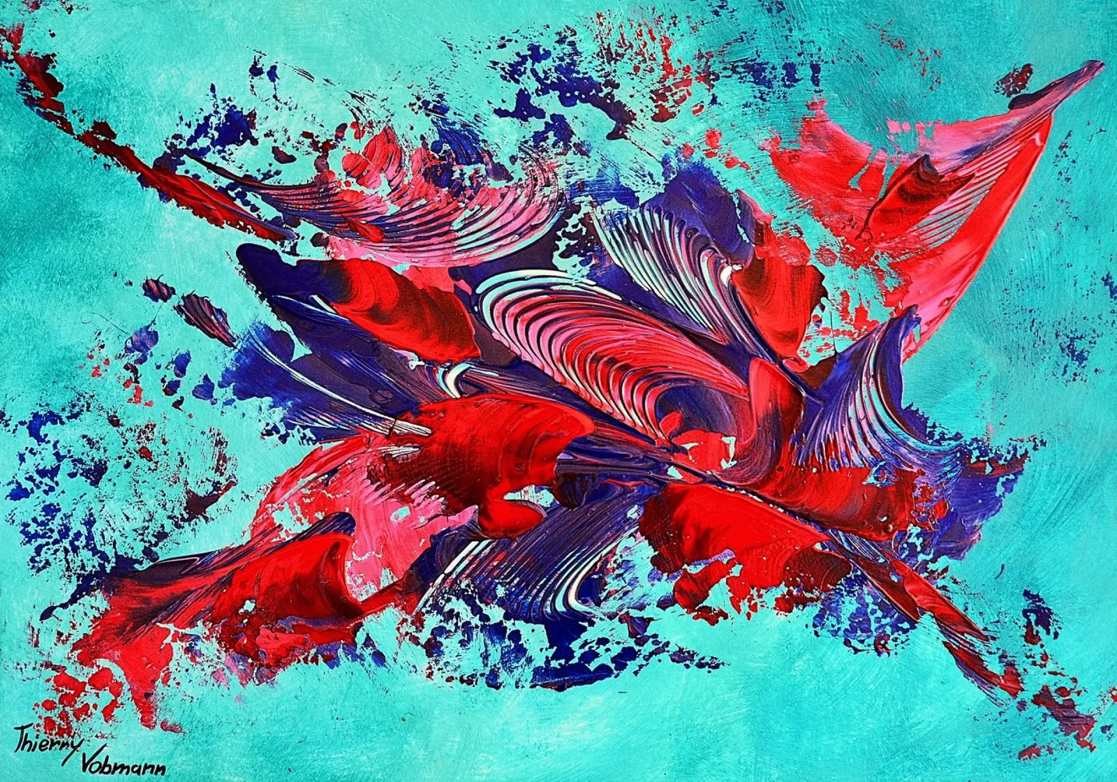 IDEAL GIFT 109 backlit folie van Thierry Vobmann Abstract painting