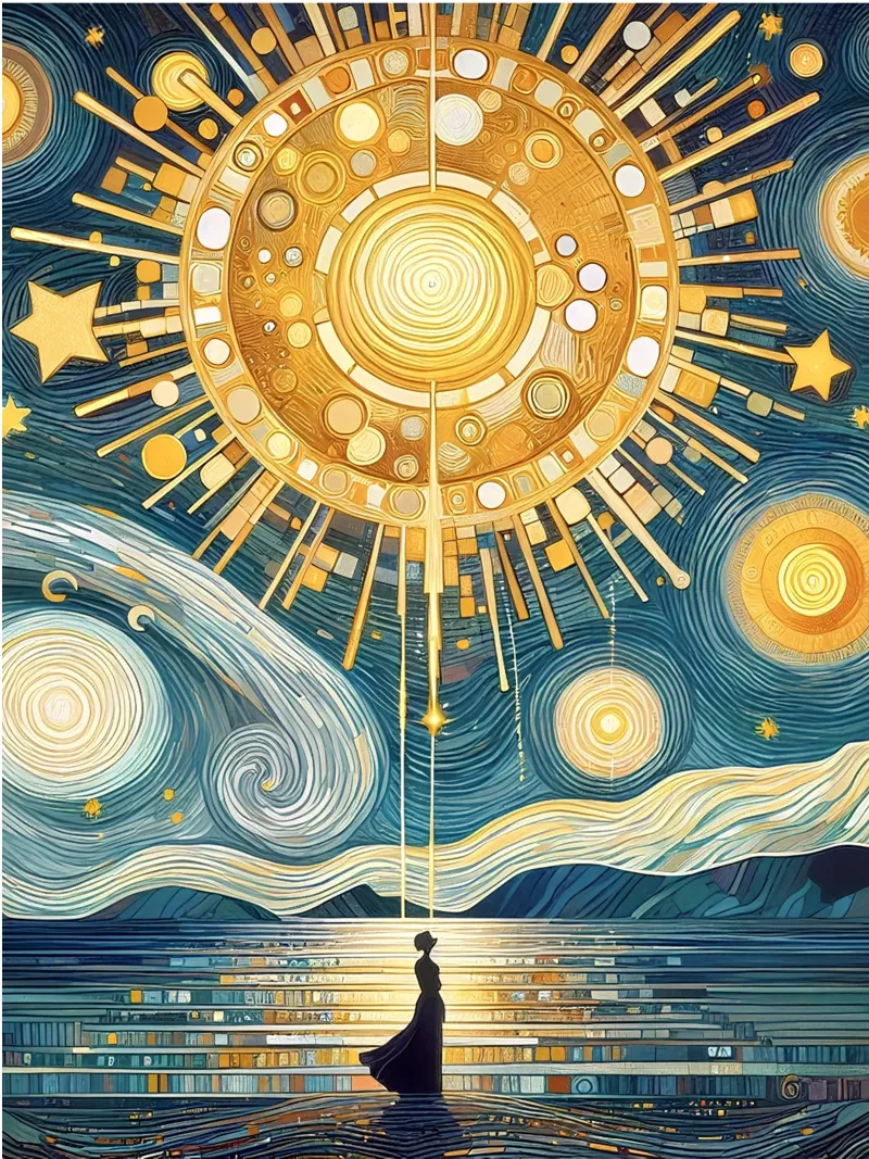 Under mighty stars poster with plastic frame by Art-Nouveau-Dsg