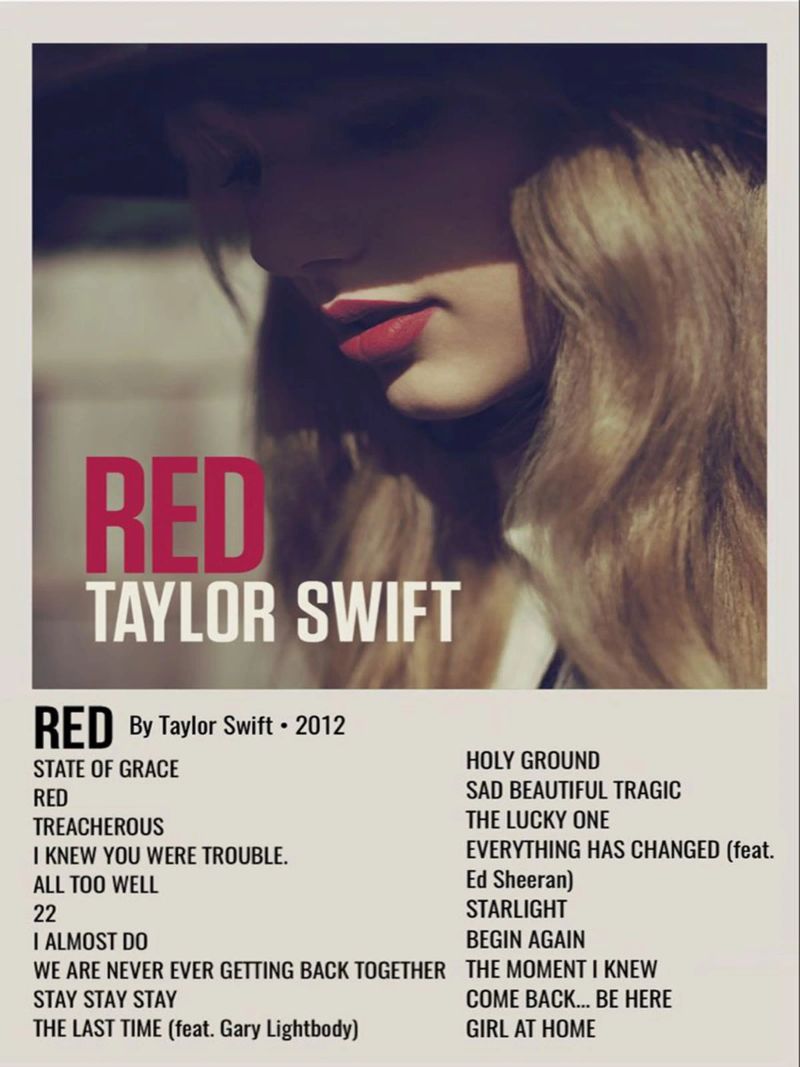 TAYLOR SWIFT RED By Taylor Swift - 2012 pellicola backlit da SoundStudio