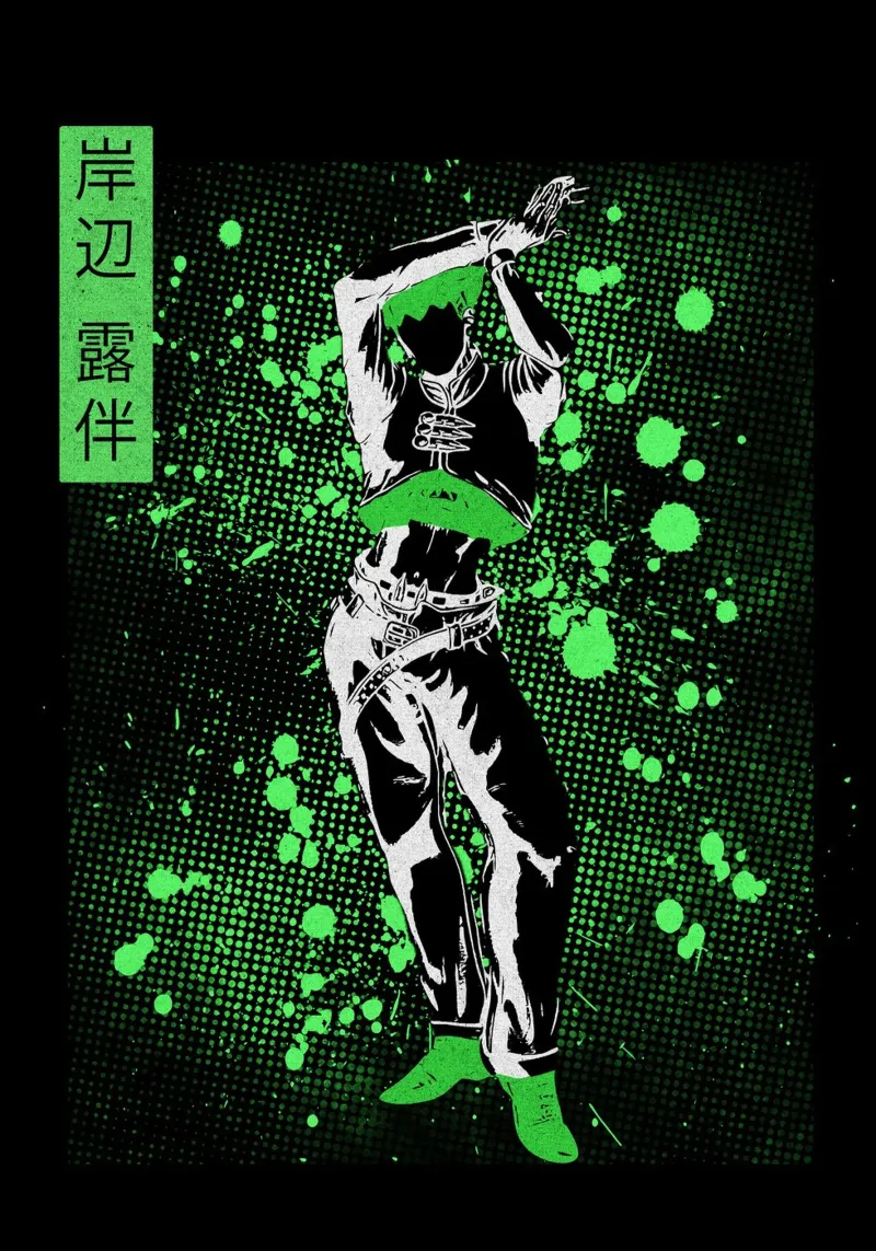 Rohan Kishibe jojo pellicola backlit da Neonartstudio