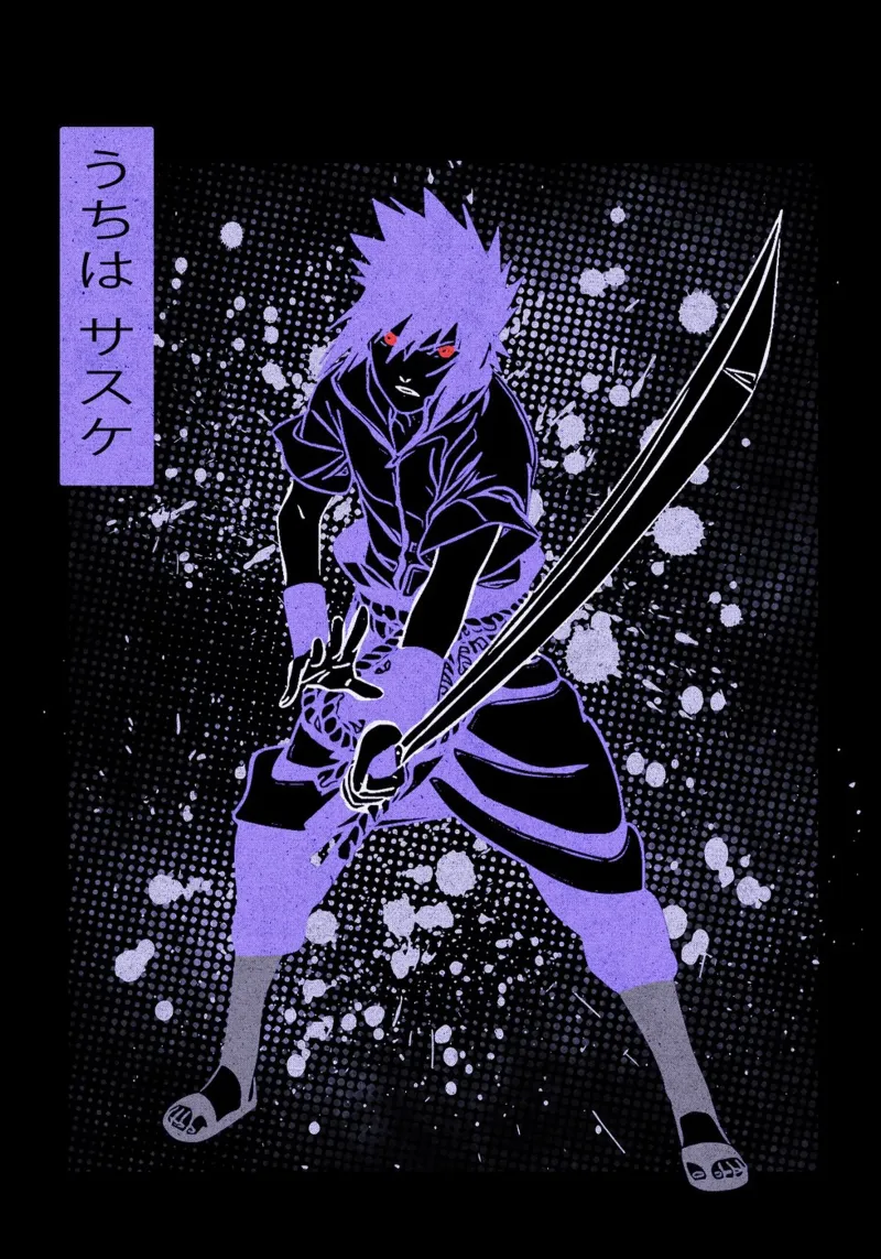 Sasuke Uchiha pellicola backlit da Neonartstudio