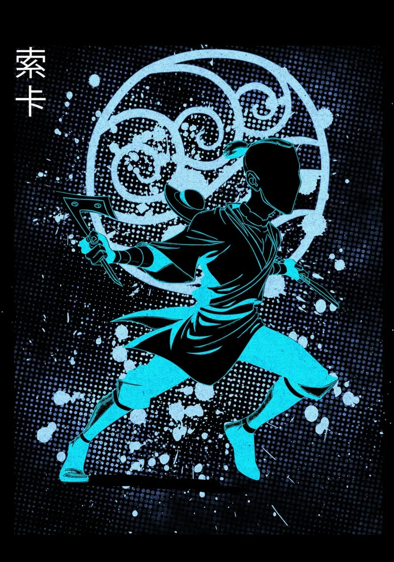 Sokka Avatar The Last Airbender pellicola backlit da Neonartstudio