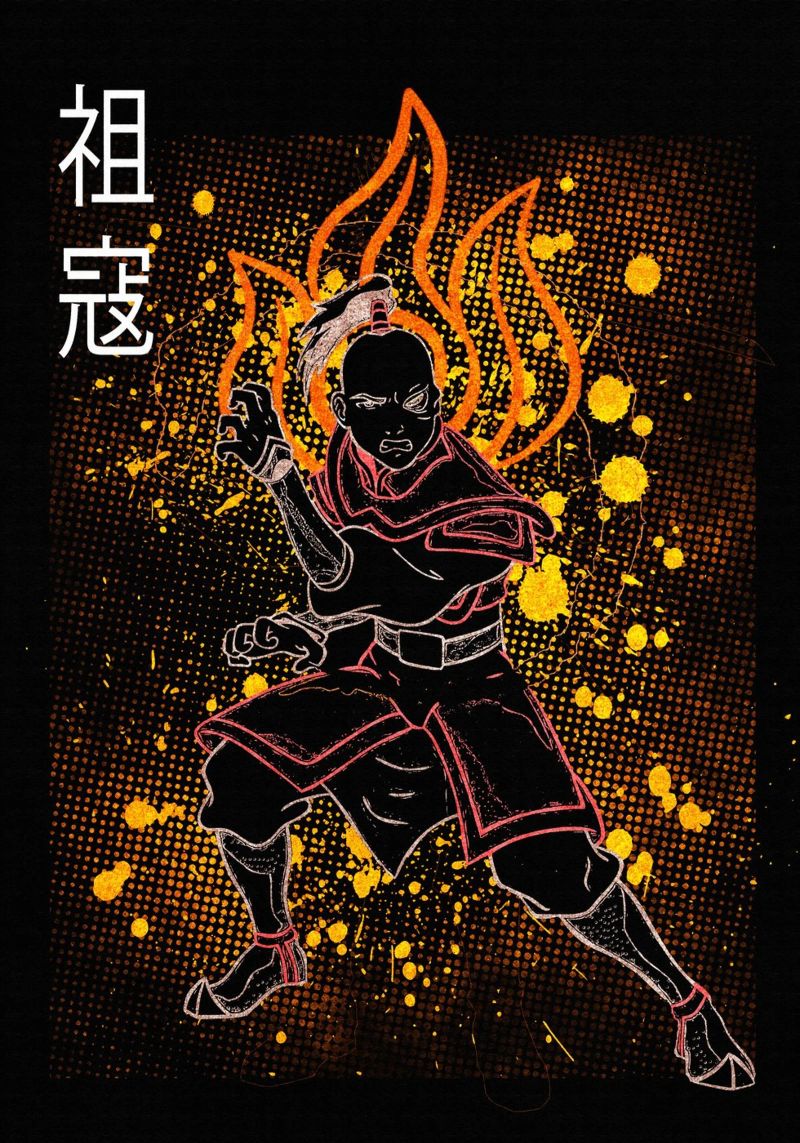 Zuko Avatar The Last Airbender pellicola backlit da Neonartstudio