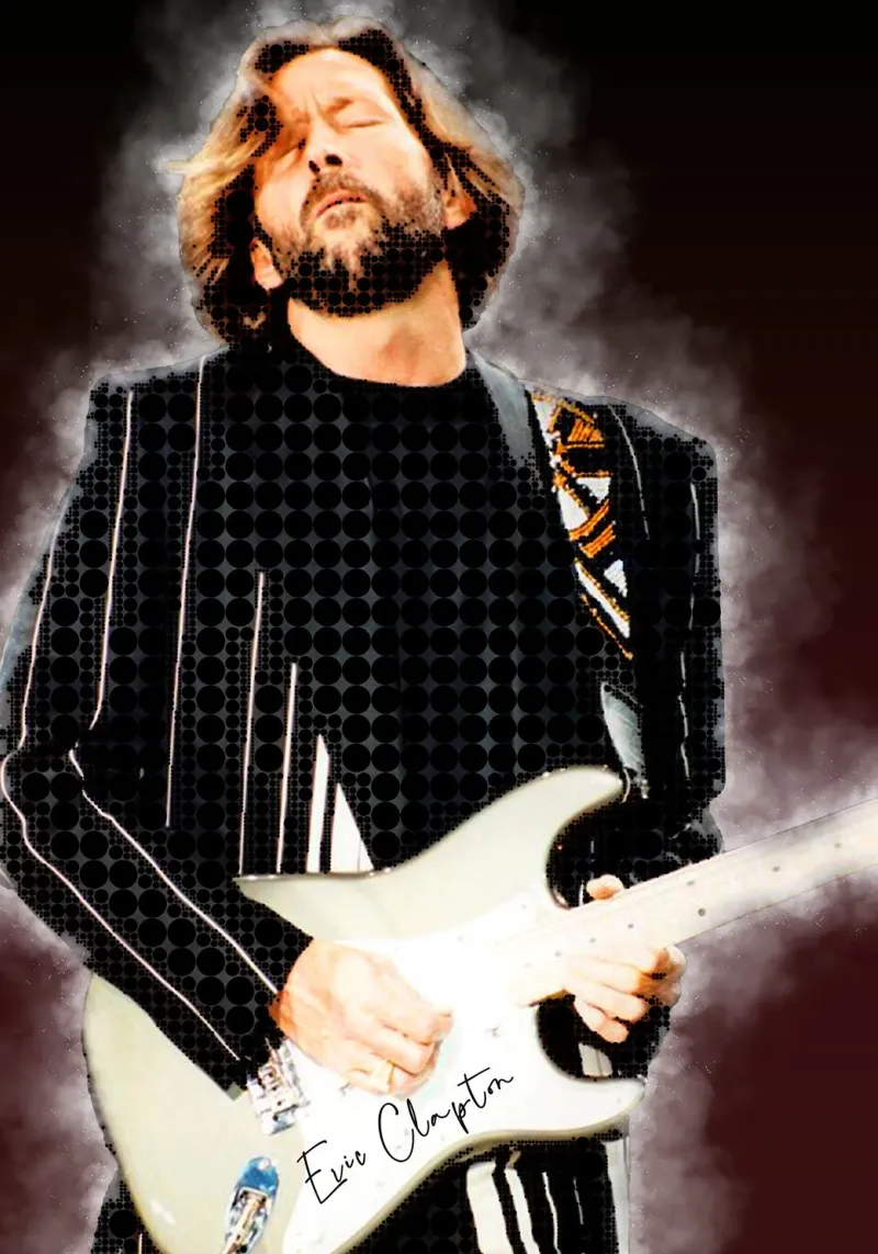 Legend of Clapton canvas with Floater frame by neonartroom