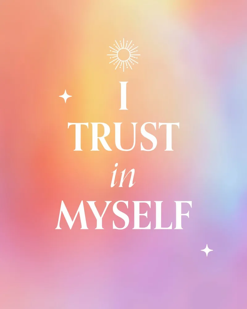 Citazioni tipografiche Affermazione Camera da letto Ho fiducia in me stesso Yoga poster con telaio in legno da Gentle Echoes Art