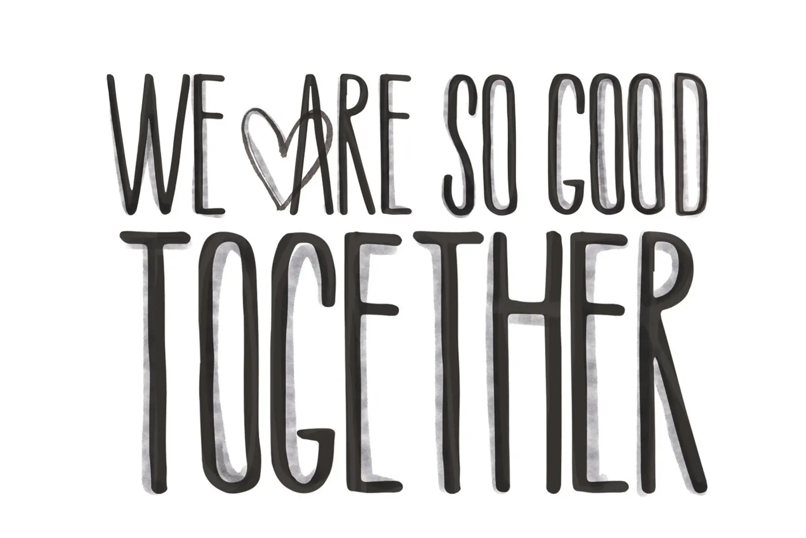 We Are So Good Together poster con telaio in alluminio da KRUTH DESIGN