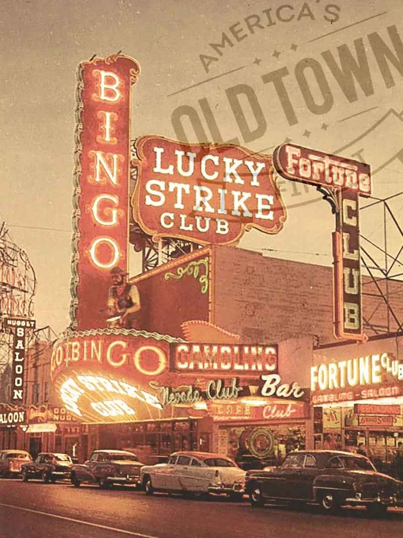 Casino Old Town poster with wooden frame by ArtColorCreation