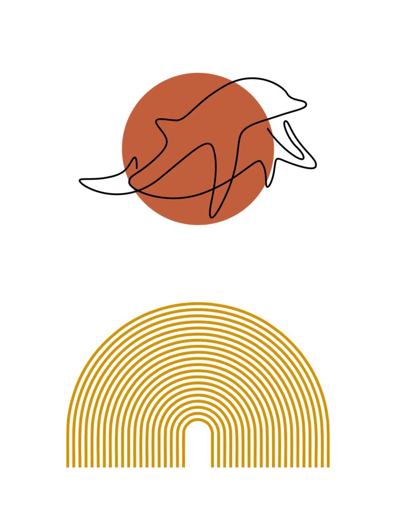 Modern minimalist dolphin Poster von YSV MINIMALIST